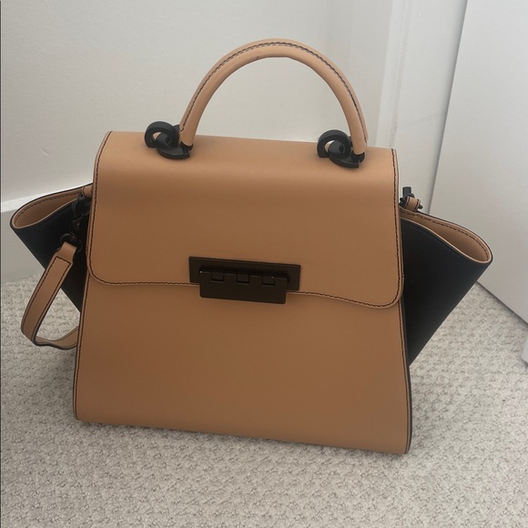 ZAC Zac Posen Earths Colorblock Leather Tote Camel - Picture 2 of 8